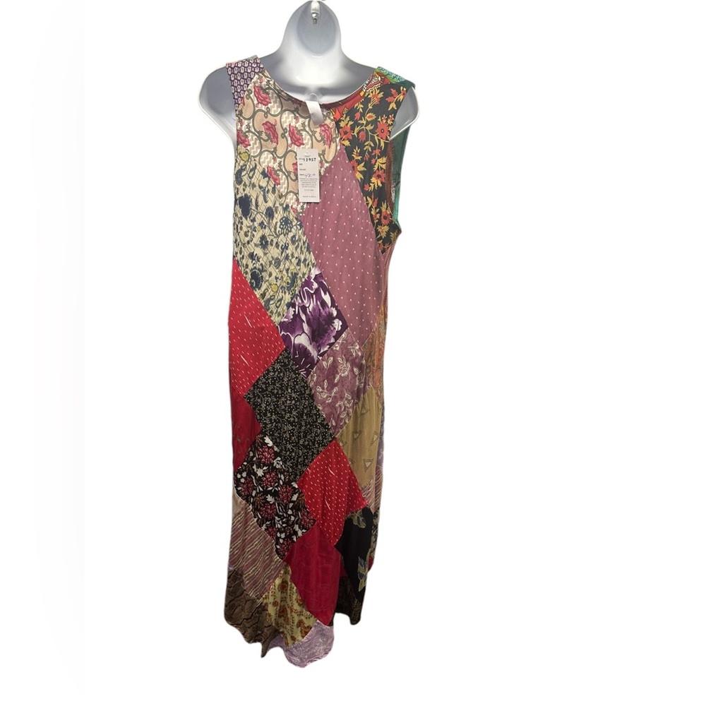 Patchwork Lounging Dress. Onesize. 12957.  CL/GR06 - Picture 2 of 4